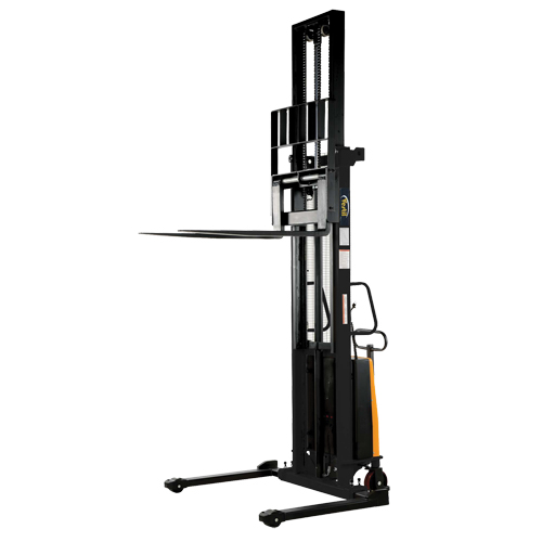Fork Lift Stacker, Electric Operated, 2000 lbs. Capacity, 150" Max Lift Groupe Belzile Dickner