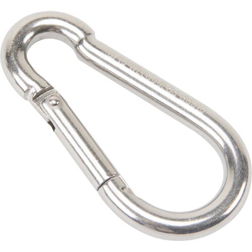 Mousqueton en acier inoxydable, 500 lb (0,25 tonne) Charge d'utilisation max., 5/16" Taille, 1/2" Oeil Groupe Belzile Dickner