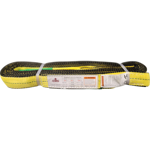 Polyester Web Sling, Double Ply, Twisted Eye, Type 4, 2" W x 20' L, 6400 lbs. Vertical Cap. Groupe Belzile Dickner