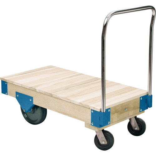 Chariots &agrave; plateforme - Chariots &agrave; plateforme tout en bois, 72" lo x 36" la, Capacit&eacute; de 3000 lb, Roues en Nylon Groupe Belzile Dickner