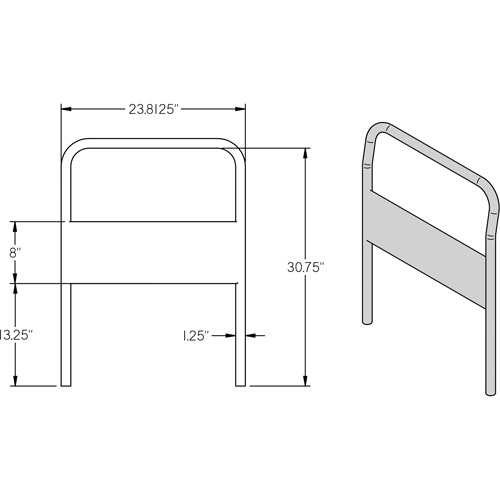 Poign&eacute;e chrom&eacute;e de 24" pour chariot &agrave; plateforme Groupe Belzile Dickner