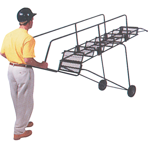 Fold-N-Store Rolling Ladders, 6 Steps, Perforated, 60" High Groupe Belzile Dickner