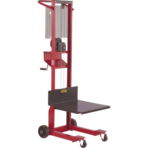 Platform Lift Stacker, Hand Winch Operated, 500 lbs Capacity, 54" Max Lift Groupe Belzile Dickner