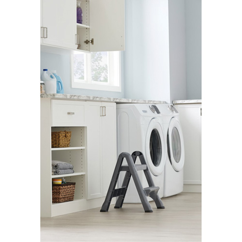 Folding Step Stool, 2 Steps, 19-1/2" x 20-1/2" x 22-3/4" High Groupe Belzile Dickner