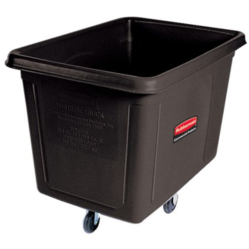 Chariot cubique, Plastique recycl&eacute; noir, 38" lo x 26" la x 28" h, Volume 8 pi³, Capacit&eacute; 300 lb Groupe Belzile Dickner