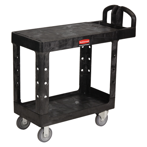 Flat Shelf Heavy Duty Utility Cart - 4505-00, 2 Tiers, 17-1/4" x 38-1/10" x 38-1/2", 500 lbs. Capacity Groupe Belzile Dickner