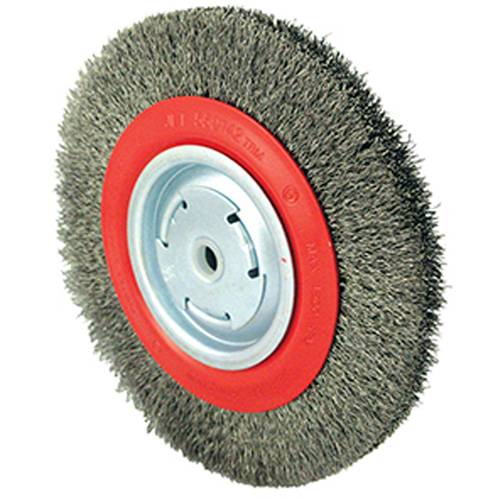 101G-2M Medium Wire Wheel, 8" Dia., 0.014" Fill, 1/2" - 2" Arbor Groupe Belzile Dickner