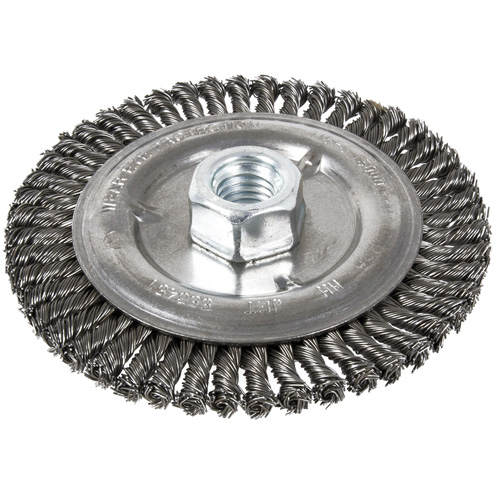 Stringer Bead Brush, 5" Dia., 0.022" Fill, 5/8"-11 Arbor, Steel Groupe Belzile Dickner