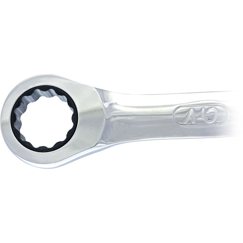 Non-Reversible Long Pattern Ratcheting Combination Wrench, 19 mm, Plain Finish Groupe Belzile Dickner