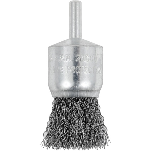 Brosse coupelle sertie mont&eacute;e sur tige, 1", Fils 0,012", Tige 1/4" Groupe Belzile Dickner