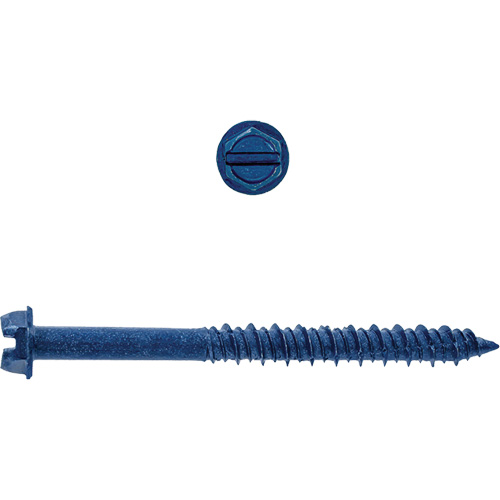 Hex Washer Slot SD Concrete Screws, 1/4" x 4" L, Zinc Plate Groupe Belzile Dickner