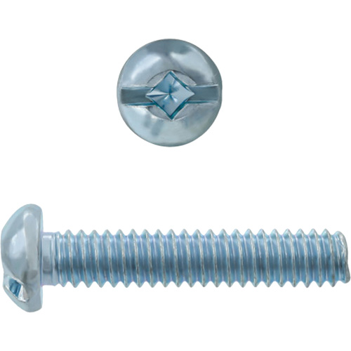 Round Square/Slot HD Machine Screws, #6 x 3" L, Zinc Plated Groupe Belzile Dickner