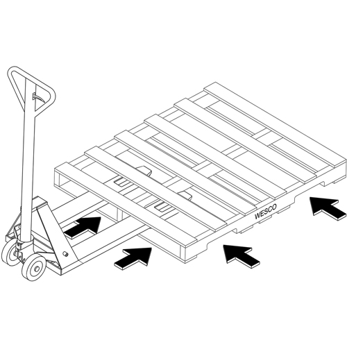 4-Way Hydraulic Pallet Truck, 48" L x 7" W, 4000 lbs. Capacity Groupe Belzile Dickner