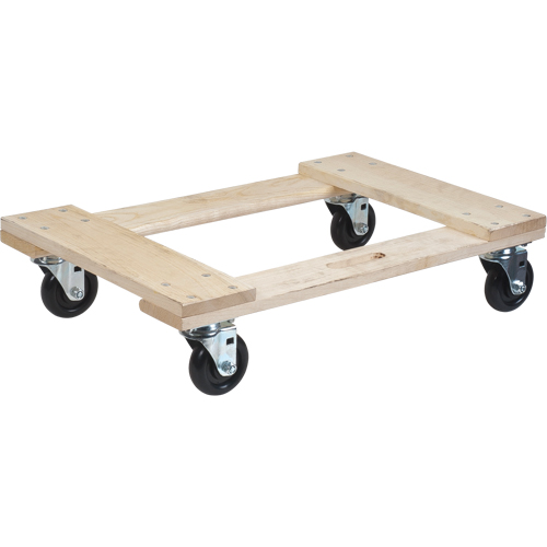 Hardwood Dolly, Polyolefin Wheels, 1000 lbs. Capacity, 18" W x 30" D x 7" H Groupe Belzile Dickner