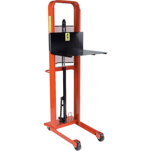 Hydraulic Platform Lift Stacker, Foot Pump Operated, 1000 lbs. Capacity, 80" Max Lift Groupe Belzile Dickner