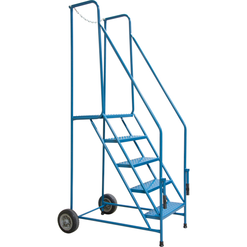 Trailer Access Rolling Ladder with Rails, 4 Steps, 22" Step Width, 37" Platform Height, Steel Groupe Belzile Dickner