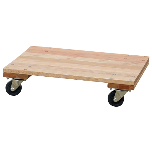Solid Platform Wood Dolly, Rubber Wheels, 900 lbs. Capacity, 16" W x 24" D x 6" H Groupe Belzile Dickner