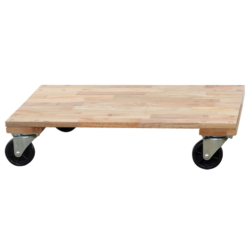 Solid Platform Wood Dolly, Rubber Wheels, 1200 lbs. Capacity, 24" W x 36" D x 7" H Groupe Belzile Dickner