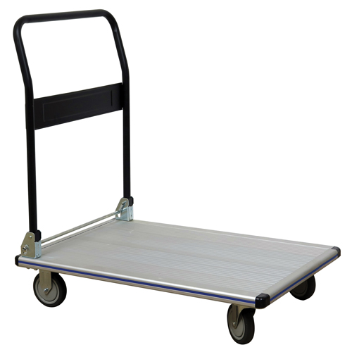 Chariot &agrave; plateforme avec poign&eacute;e pliante, Aluminium, 550 lb, 35-1/2" lo x 24" la, Hauteur 35-1/2" Groupe Belzile Dickner