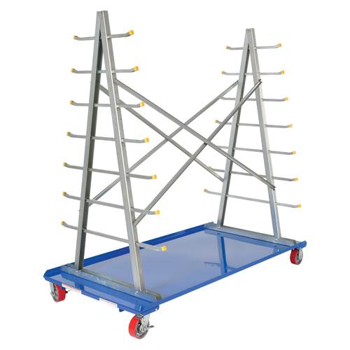 A-Frame Bar & Pipe Cart, Steel, 36-3/4" W x 73-3/4" D x 72-1/2" H, 2000 lbs. Capacity Groupe Belzile Dickner