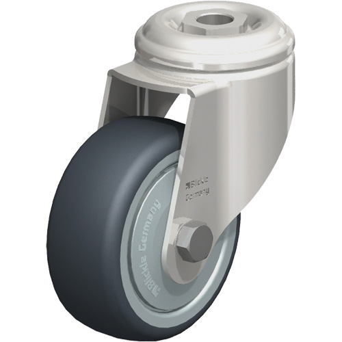 Roulette en &eacute;lastom&egrave;re thermoplastique acier inoxydable, Pivotant, Diam&egrave;tre 3-1/8" (79,5 mm), Capacit&eacute; 220 lb (100 kg) Groupe Belzile Dickner