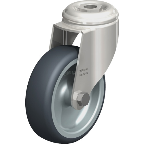 Roulette en &eacute;lastom&egrave;re thermoplastique acier inoxydable, Pivotant, Diam&egrave;tre 4" (102 mm), Capacit&eacute; 240 lb (108 kg) Groupe Belzile Dickner