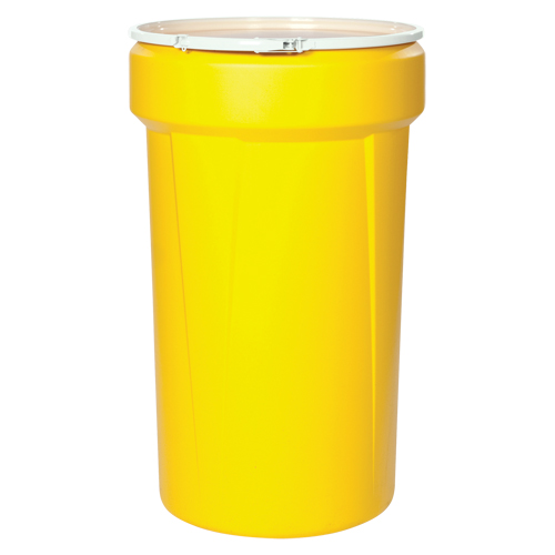 Nestable Polyethylene Drum, 30 US gal (25 imp. gal.), Open Top, Yellow Groupe Belzile Dickner