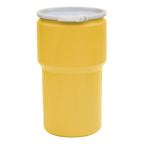 Nestable Polyethylene Drum, 14 US gal (11.7 imp. gal.), Open Top, Yellow Groupe Belzile Dickner
