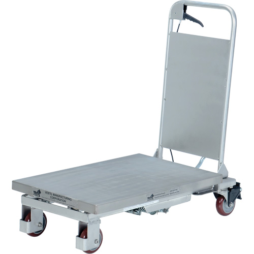 Table &eacute;l&eacute;vatrice hydraulique manuelle &agrave; ciseaux, 27-1/2" lo x 17-5/8" la, Partiellement en acier inoxydable, Capacit&eacute; 400 lb Groupe Belzile Dickner