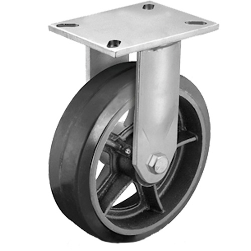 Roulette robuste avec plaque, Pivotant, 6" (152,4 mm), Caoutchouc, 450 lb (204 kg) Groupe Belzile Dickner