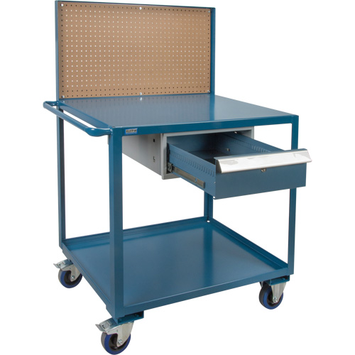 Mobile Service Cart, 2 Tiers, 24" W x 57" H x 40" D, 1200 lbs. Capacity Groupe Belzile Dickner