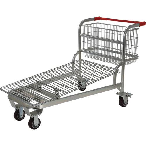 Nestable Wire Cart, Steel, 28-3/4" x 37-1/16" x 59-5/8", 275 lbs. Capacity Groupe Belzile Dickner