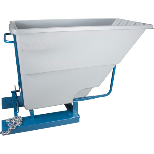 Self-Dumping Hopper, Polyethylene, 1-1/10 cu.yd, Grey Groupe Belzile Dickner