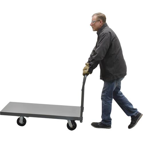 Chariot &agrave; plateforme, 48" lo x 24" la x Capacit&eacute; 2000 lb, Roues en Caoutchouc Groupe Belzile Dickner