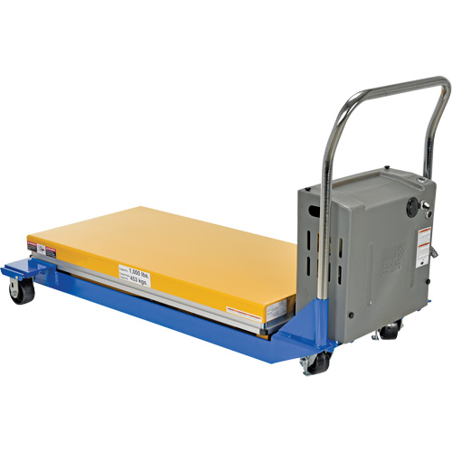 DC Powered & Manual Scissor Lift Table, Steel, 48" L x 24" W, 1000 lbs. Capacity Groupe Belzile Dickner