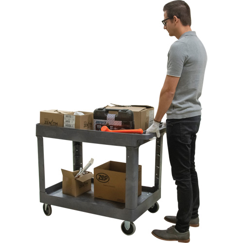 Chariot utilitaire pour l'entretien, 2 tiers, 24-5/8" x 32-1/2" x 40", Capacit&eacute; 550 lb Groupe Belzile Dickner