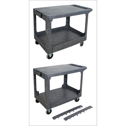Chariot utilitaire pour l'entretien avec tablette plate, 2 tiers, 25-1/4" x 32-1/4" x 44", Capacit&eacute; 550 lb Groupe Belzile Dickner