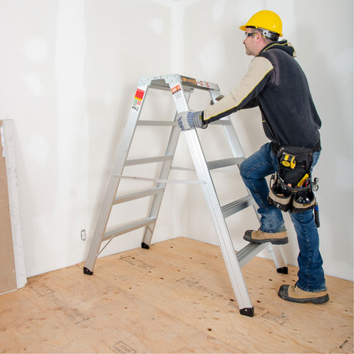 Portable Work-Stand Saw Horse, Aluminum Frame, 12-1/4" D x 56" H Groupe Belzile Dickner