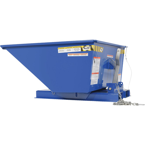 Low Profile D-Style Self Dumping Hopper, Steel, 1/3 cu.yd., Blue Groupe Belzile Dickner