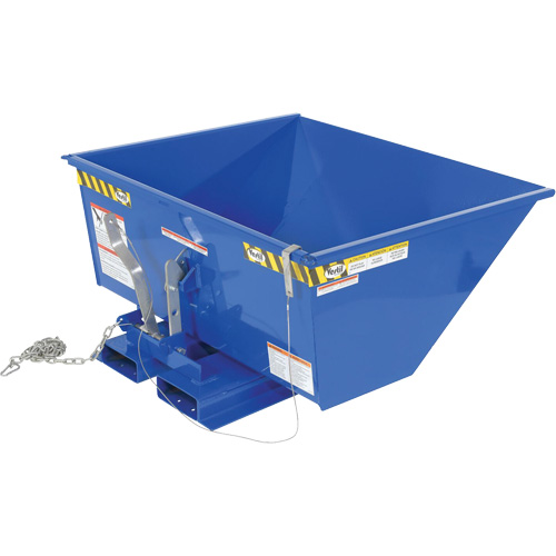 Low Profile D-Style Self Dumping Hopper, Steel, 1/2 cu.yd., Blue Groupe Belzile Dickner