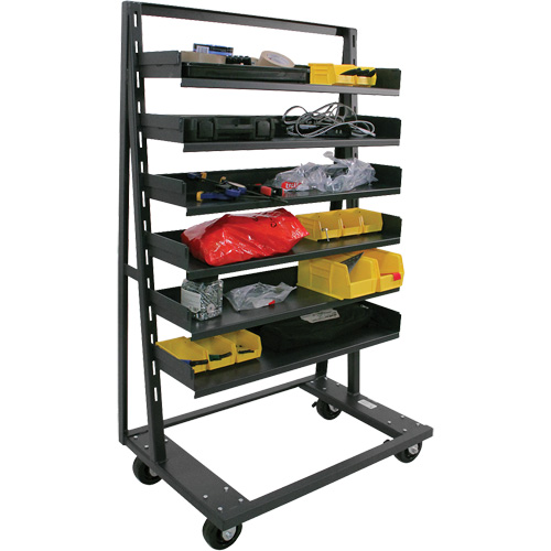 Single-Sided Heavy Duty A-Frame Cart with 6 Trays, 38" x 25" x 63", 2500 lbs. Capacity Groupe Belzile Dickner