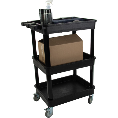 Utility Cart with Deep Lip Shelf, 3 Tiers, 19" x 39-1/2" x 28-1/4", 330 lbs. Capacity Groupe Belzile Dickner