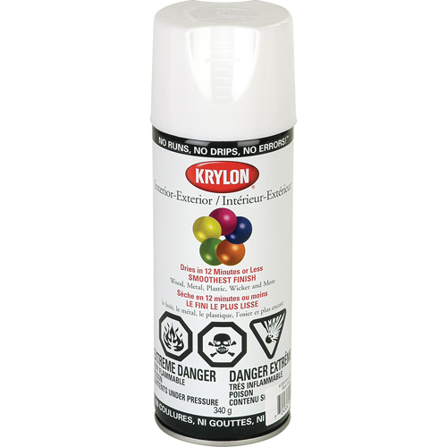 Industrial Acryli-Quik Lacquer, White, Semi-Gloss, 12 oz., Aerosol Can Groupe Belzile Dickner