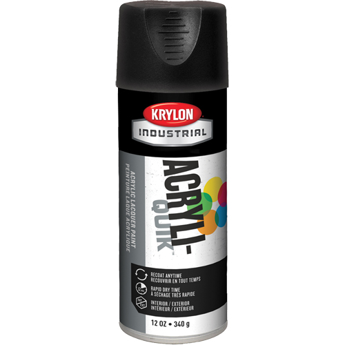Industrial Acryli-Quik Lacquer, Black, Ultra-Flat, 12 oz., Aerosol Can Groupe Belzile Dickner