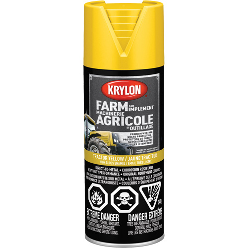 Peinture en a&eacute;rosol pour la ferme et l'&eacute;quipement, Jaune John Deere, Tr&egrave;s brillant, 12 oz, Canette a&eacute;rosol Groupe Belzile Dickner