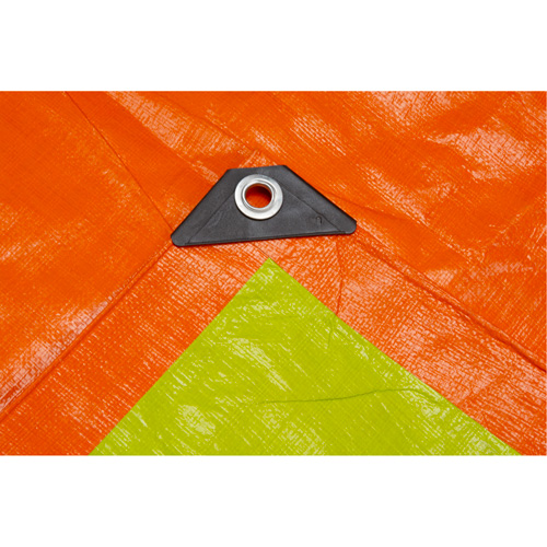 High-Visibility Heavy-Duty Woven Tarp, Polyethylene, Green/Orange, 16' x 20' x 12 mils Groupe Belzile Dickner