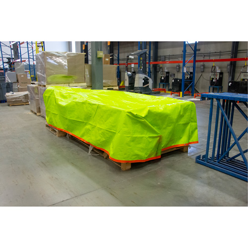 High-Visibility Heavy-Duty Woven Tarp, Polyethylene, Green/Orange, 16' x 20' x 12 mils Groupe Belzile Dickner