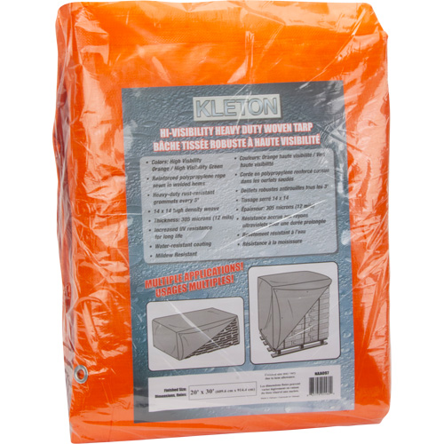 High-Visibility Heavy-Duty Woven Tarp, Polyethylene, Green/Orange, 20' x 30' x 12 mils Groupe Belzile Dickner