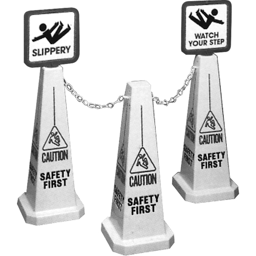 "Caution" Lamba Traffic Cones, English with Pictogram Groupe Belzile Dickner