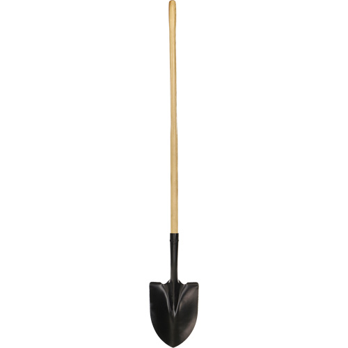 Round Point Shovel, Tempered Steel Blade, Wood, Straight Handle Groupe Belzile Dickner